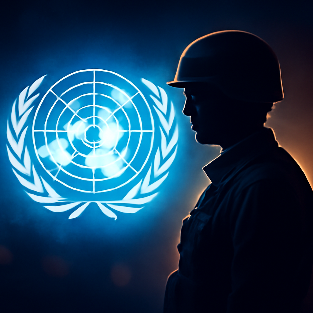 AI-generated editorial illustration for: Israel allana el camino al despliegue de una fuerza internacional en parte de Gaza