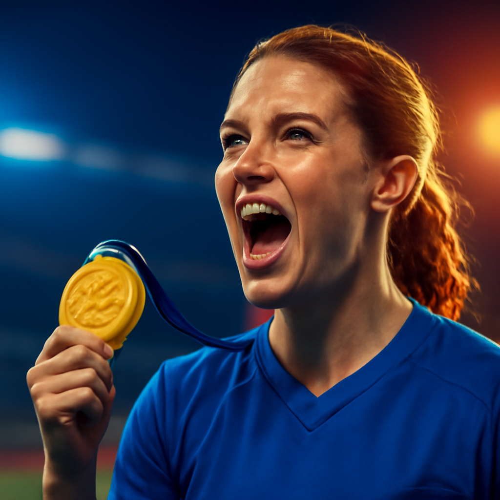 AI-generated editorial illustration for: Scottish-blooded Anderson thrilled to win gold in Glasgow instead of Victoria