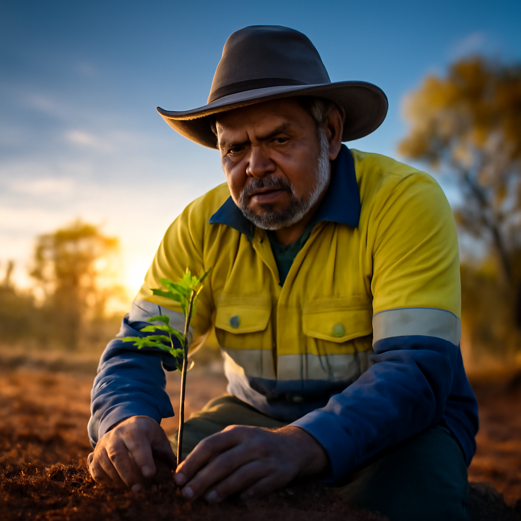 AI-generated editorial illustration for: Tree planting project creates jobs for future in Tennant Creek
