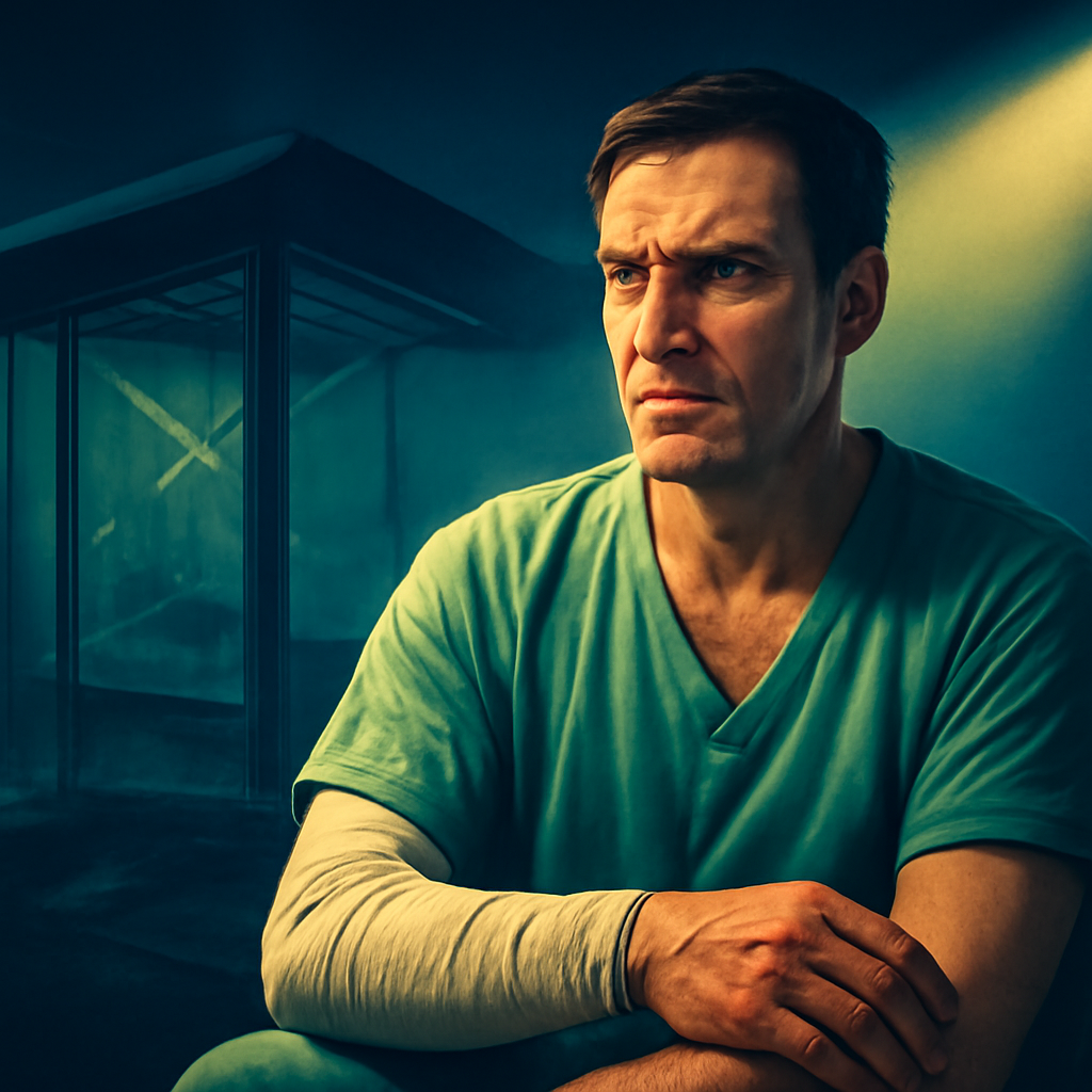 AI-generated editorial illustration for: Man undergoes limb-saving surgery after bus hits shelter