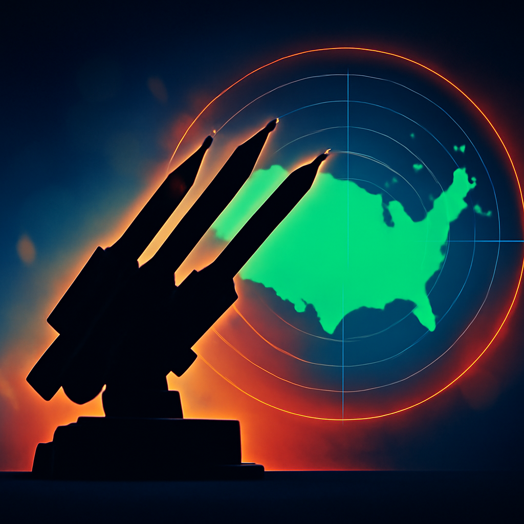 AI-generated editorial illustration for: U.S. air defense supply shrinks during Iran war, leaving experts concerned