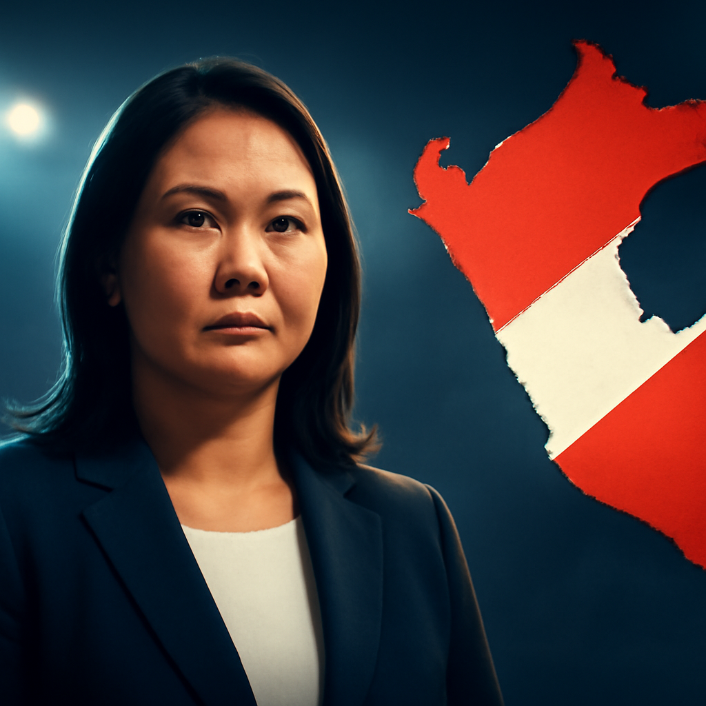 AI-generated editorial illustration for: Keiko Fujimori, la cuarta sí es la vencida: qué esperar de su mandato en Perú