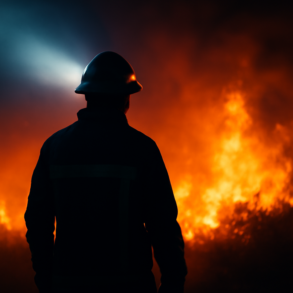 AI-generated editorial illustration for: Incendie en Gironde : les pompiers luttent toujours contre les reprises de feu