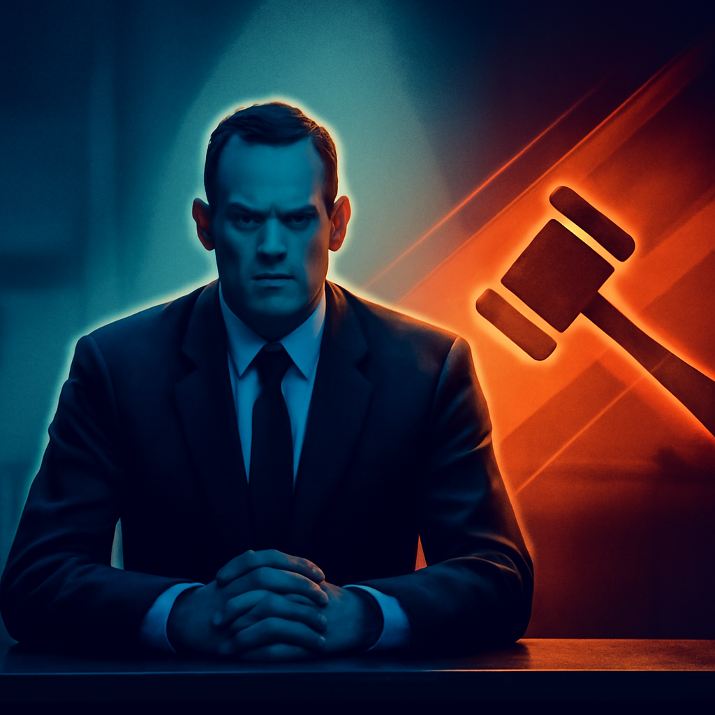 AI-generated editorial illustration for: Rushdie's attacker convicted of terrorism in US court