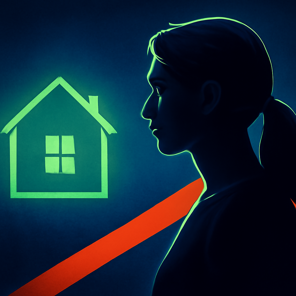 AI-generated editorial illustration for: Single women are outpacing single men in homeownership, but some face backlash