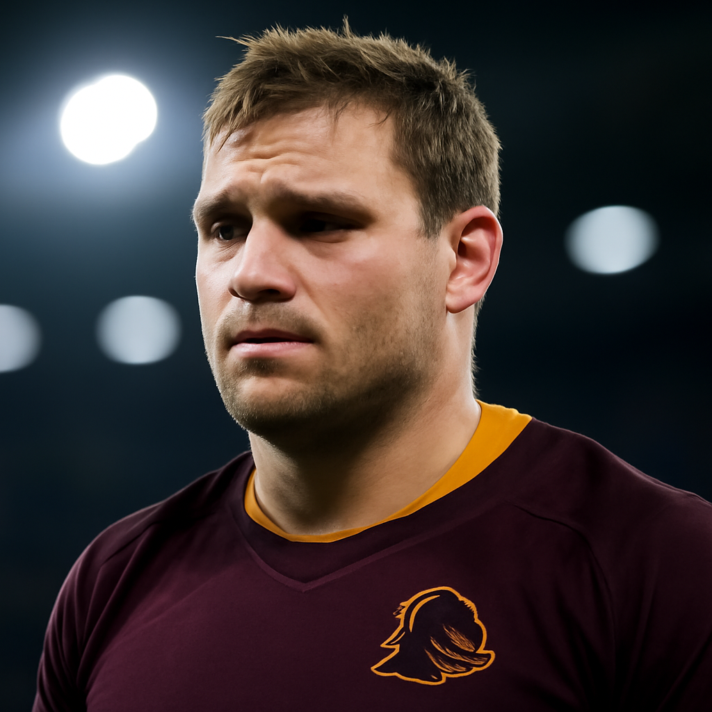 AI-generated editorial illustration for: Breaking: Brisbane Broncos player Corey Jensen announces medical retirement