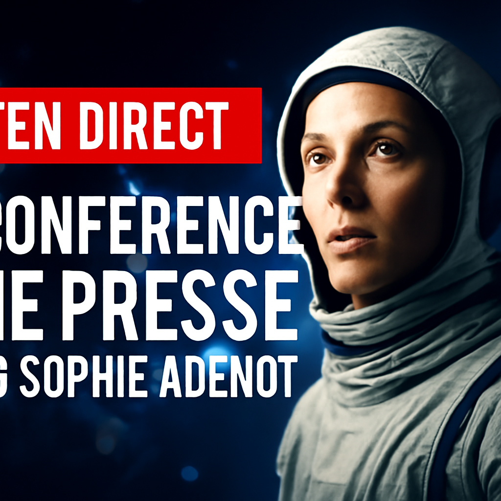 AI-generated editorial illustration for: En direct : suivez la conférence de presse de Sophie Adenot depuis l'espace