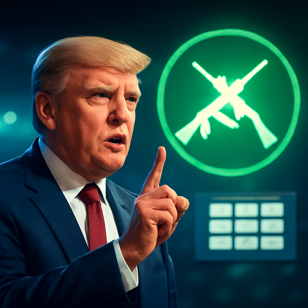 AI-generated editorial illustration for: Trump anuncia un acuerdo de desarme total de Hamás en Gaza