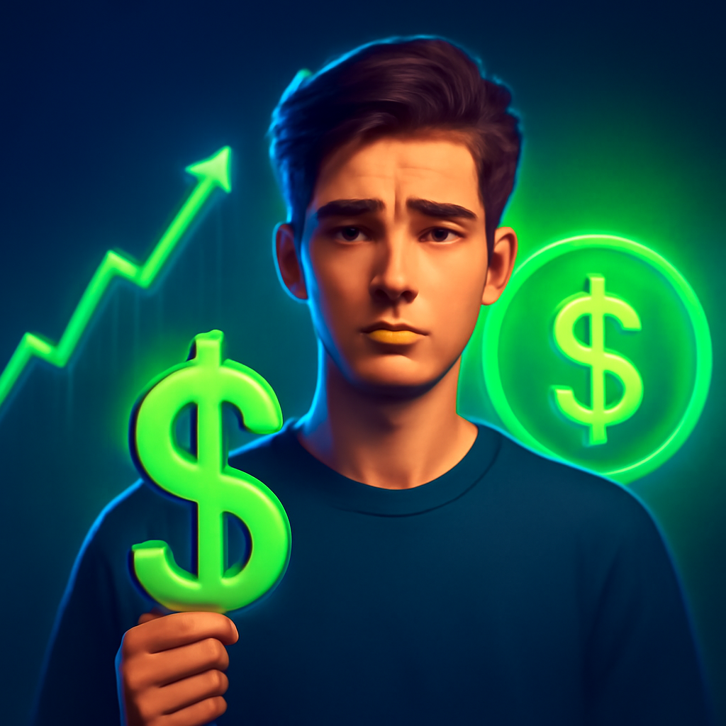 AI-generated editorial illustration for: How Gen Z sees money — and how it drives their spending and saving