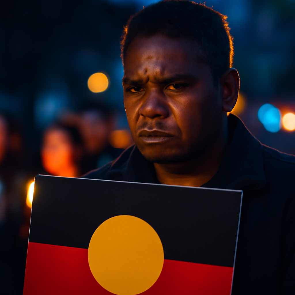 AI-generated editorial illustration for: Family pays tribute to Aboriginal man who died in police custody