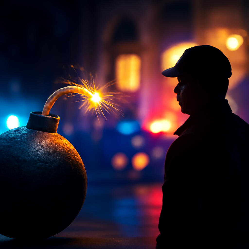 AI-generated editorial illustration for: Homemade bomb goes off outside upscale Moscow restaurant