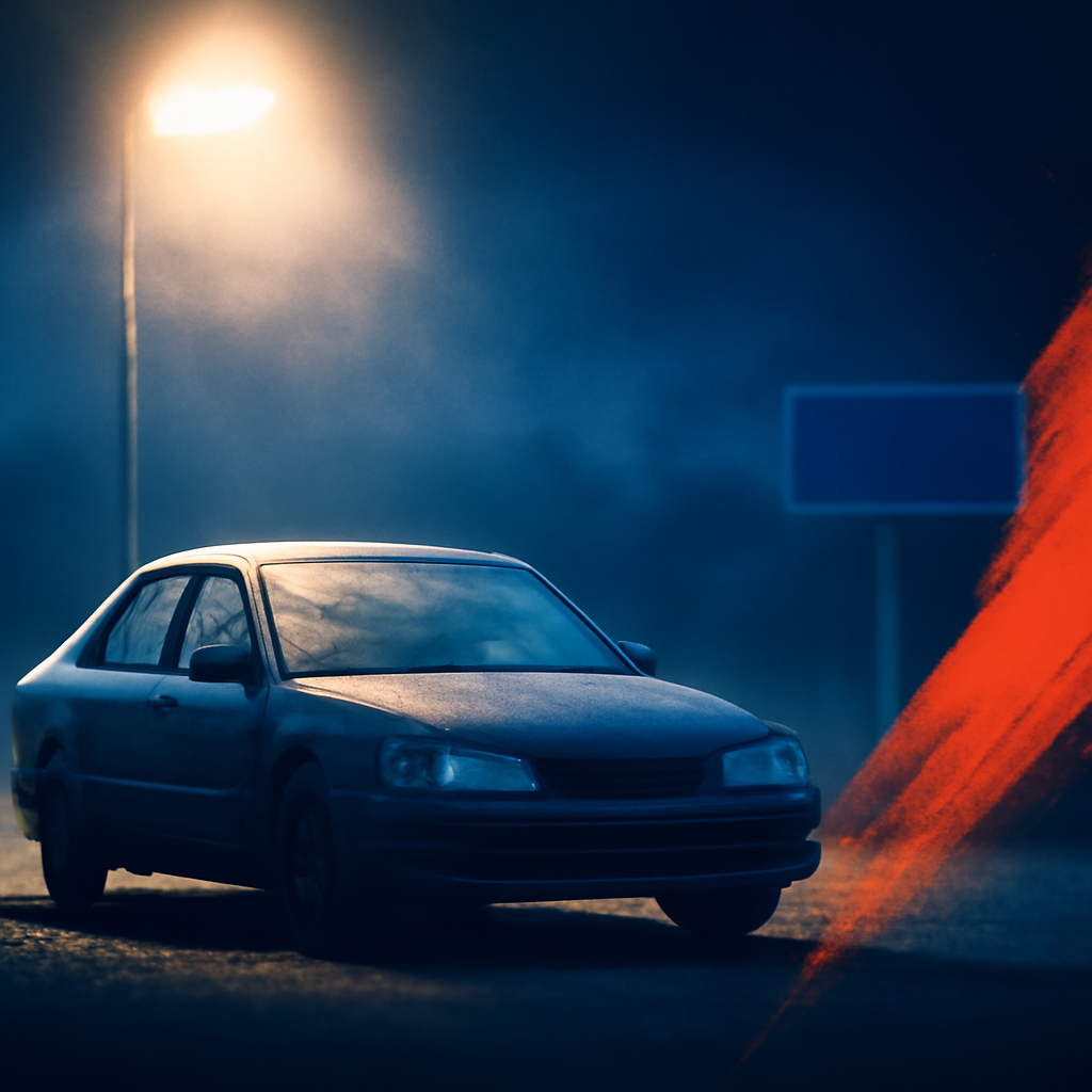 AI-generated editorial illustration for: 'It just gets forgotten': Increase in cars abandoned on Canberra roads