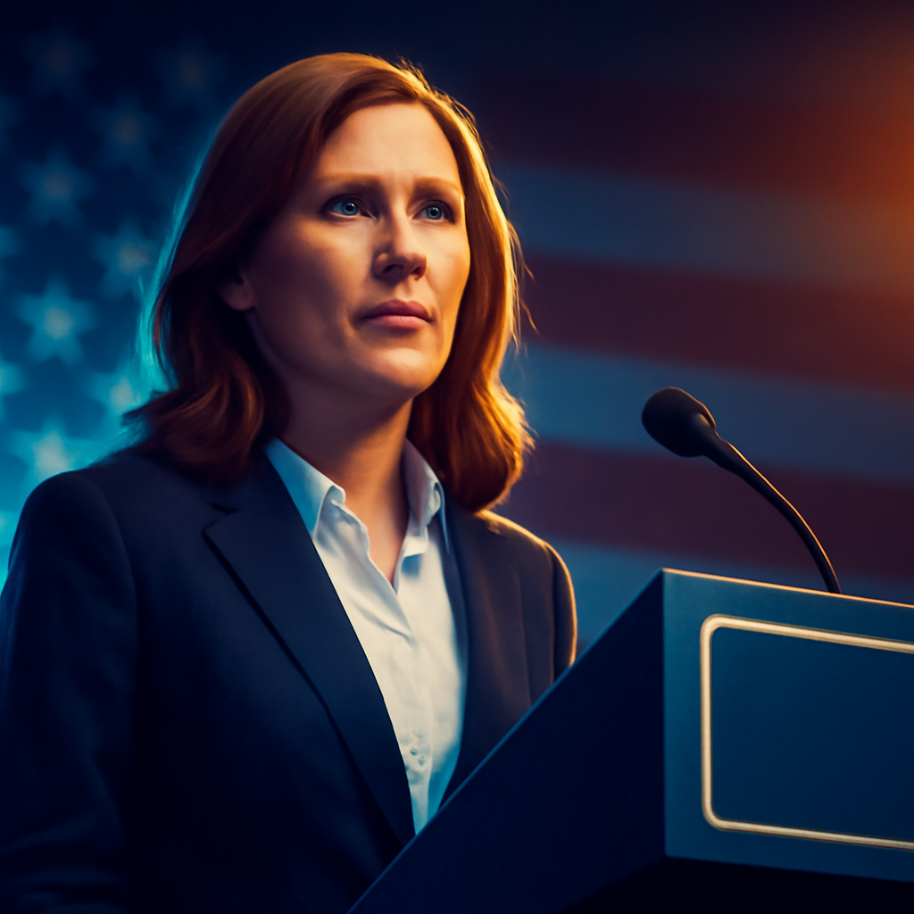 AI-generated editorial illustration for: Darline Graham promotes Trump's agenda in her political debut ahead of special Senate primary