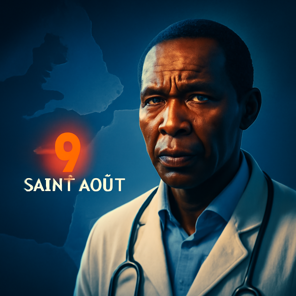 AI-generated editorial illustration for: Dr Akiyo, médecin béninois dans un petit village en France