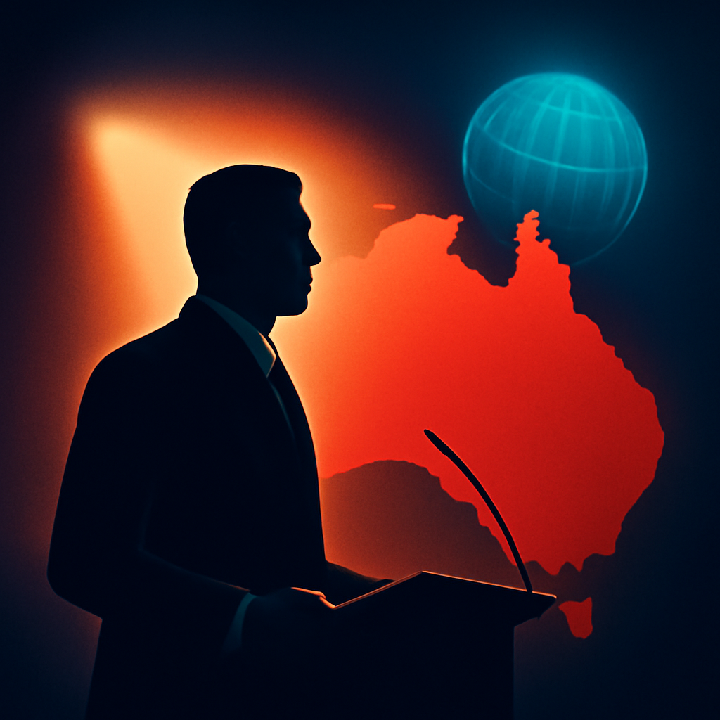 AI-generated editorial illustration for: Labor's Secret Harbour by-election campaign walks fine line on pork barrelling