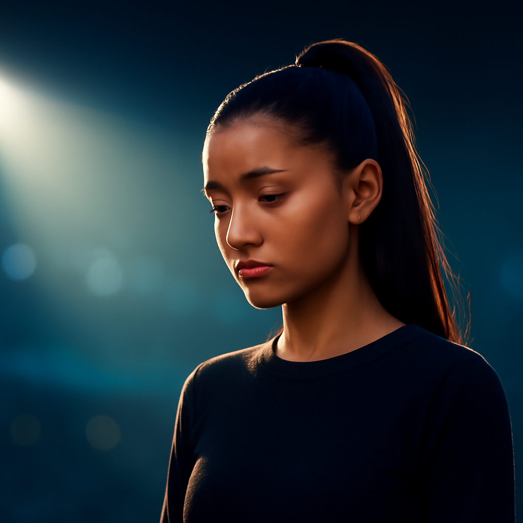 AI-generated editorial illustration for: Ariana Grande se baja de un musical para tomarse un descanso del escrutinio "constante" al que se siente sometida
