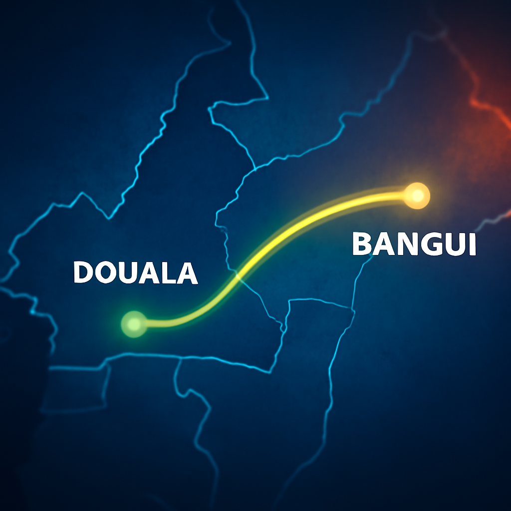 AI-generated editorial illustration for: Cameroun: un premier financement pour la réalisation du corridor routier Douala-Bangui