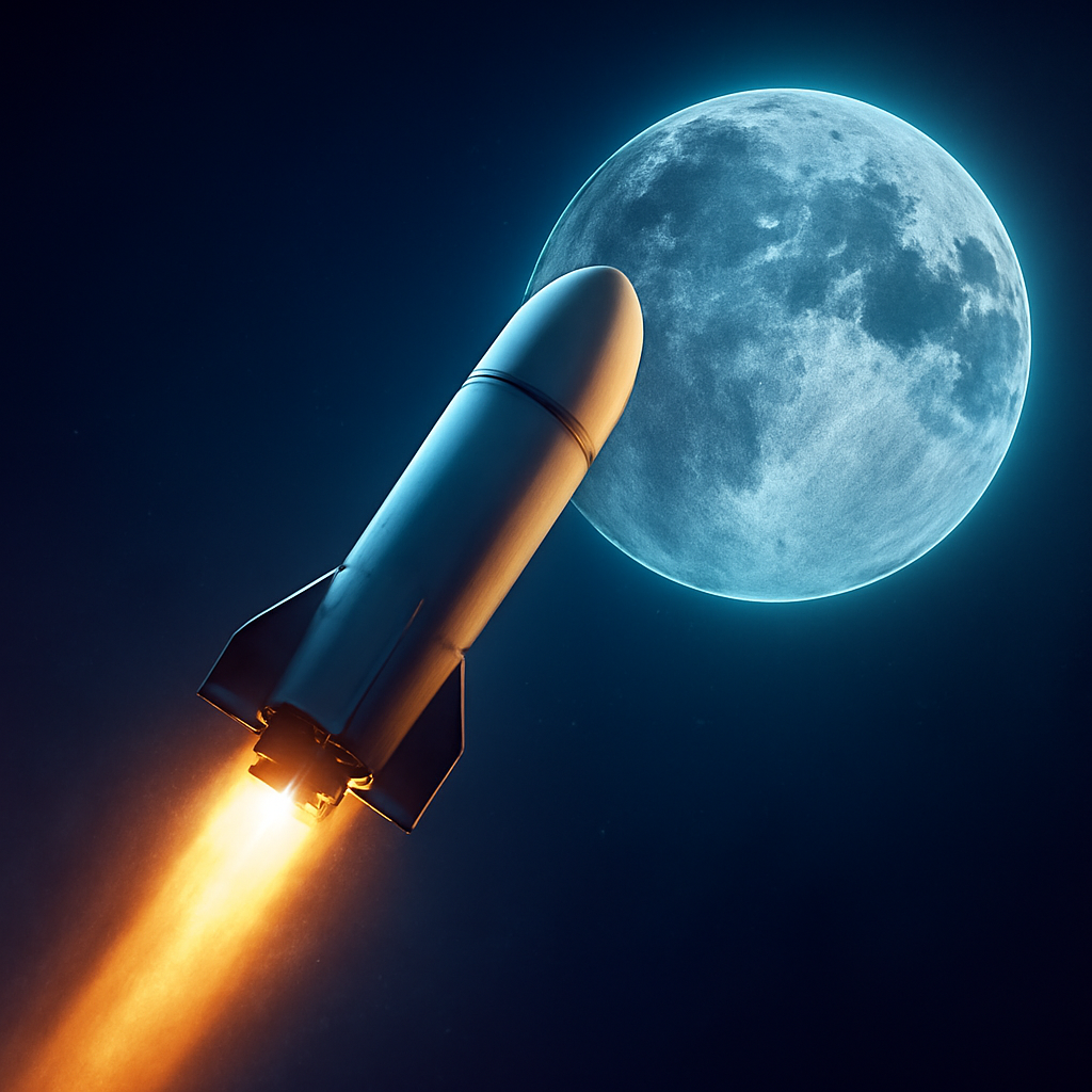 AI-generated editorial illustration for: Defunct part of SpaceX Falcon 9 rocket will slam into the moon