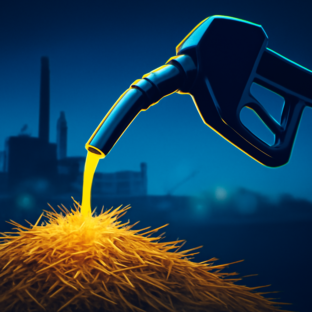 AI-generated editorial illustration for: Company wants to turn straw into fuel to ease reliance on Middle East