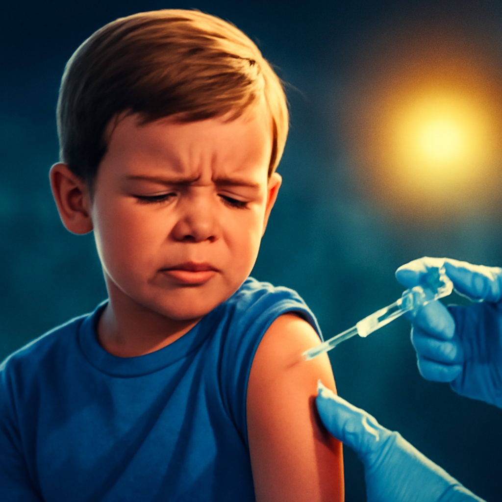 AI-generated editorial illustration for: There's a reason child vaccination rates are falling - and it's not social media