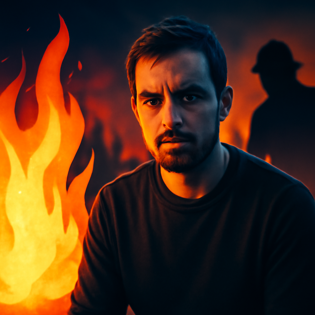 AI-generated editorial illustration for: Man charged with arson as Washington wildfires devastate Spokane area
