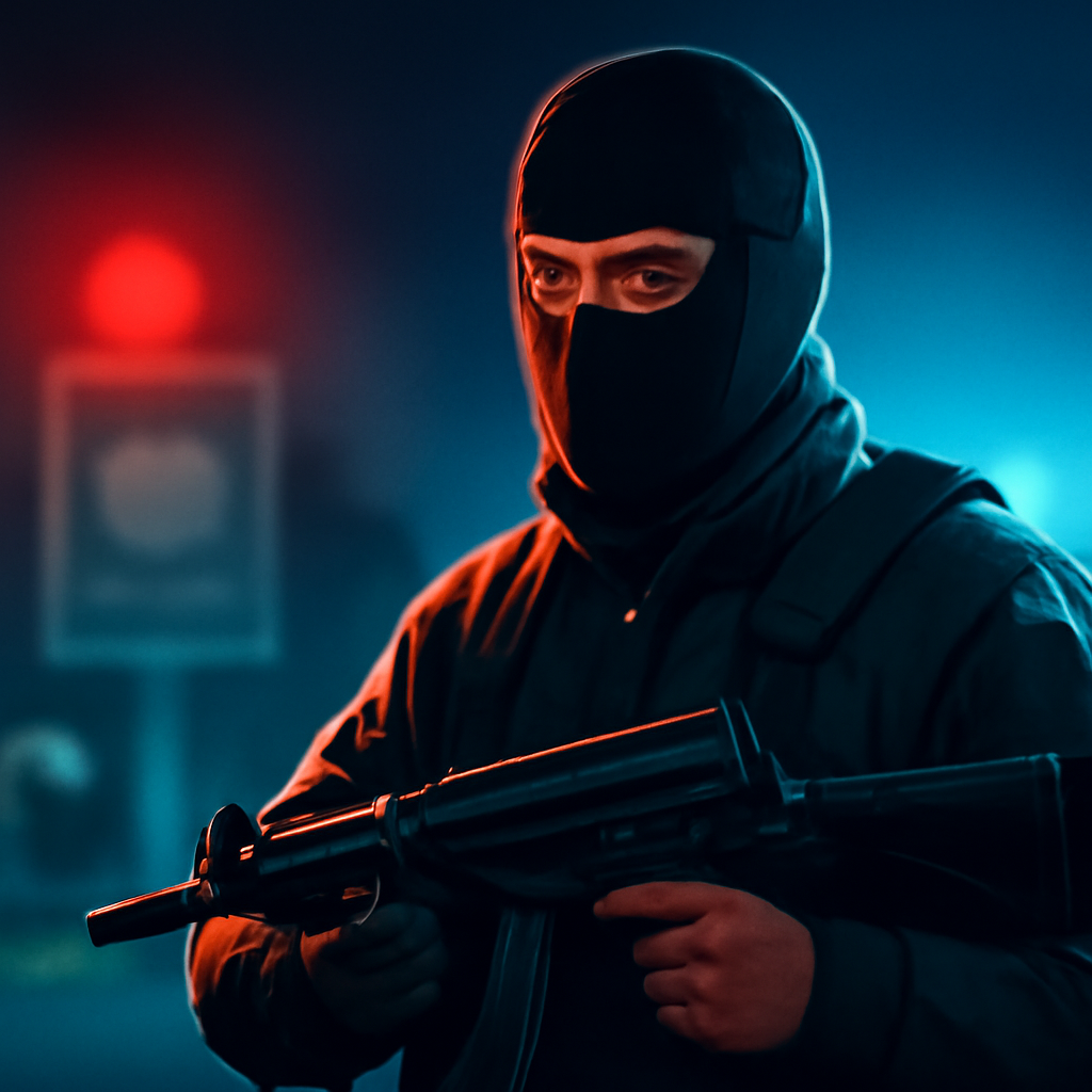 AI-generated editorial illustration for: Armed man arrested near Trump's golf course ahead of president's visit