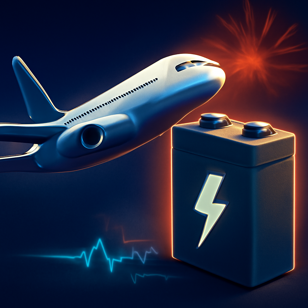 AI-generated editorial illustration for: Why airlines are warning over lithium-ion batteries