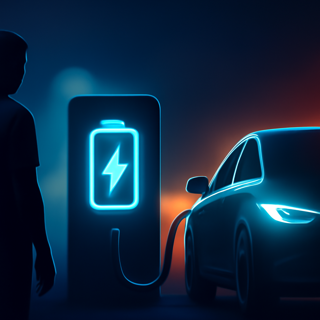 AI-generated editorial illustration for: 2030 तक कितनी होगी EV की हिस्सेदारी?: नीति आयोग ने जारी किया ईवी इंडेक्स, बैटरी-चार्जिंग नेटवर्क पर जोर
