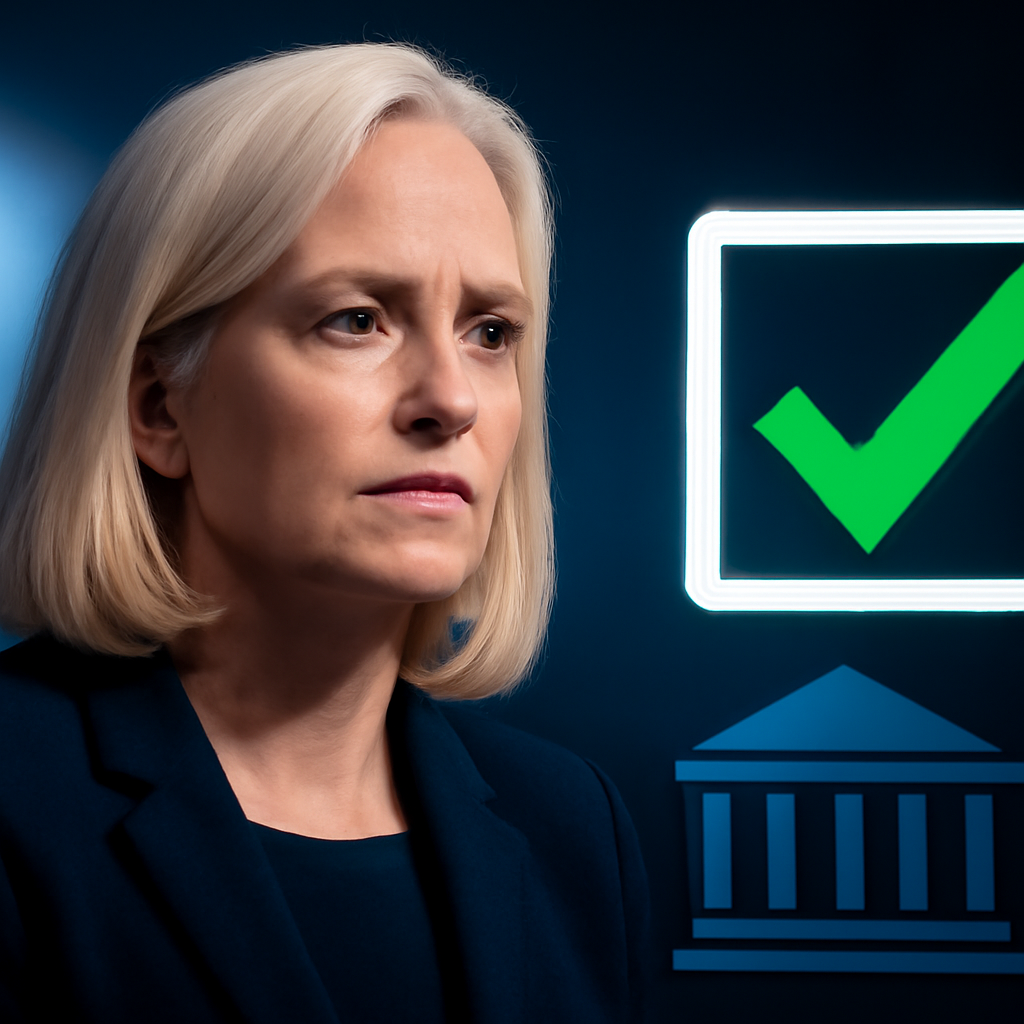 AI-generated editorial illustration for: Blanche on track for narrow Senate confirmation as attorney general