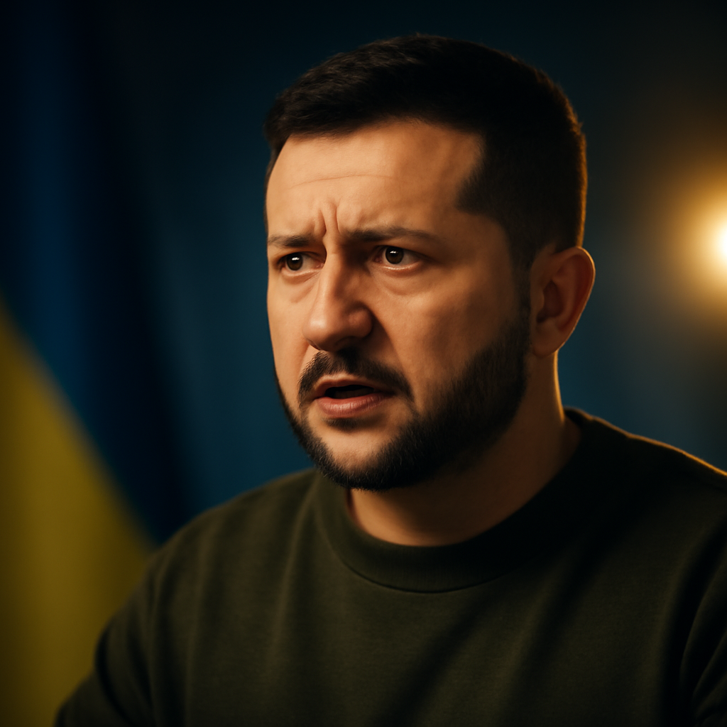 AI-generated editorial illustration for: En Serbie, Volodymyr Zelensky avertit que l'hiver sera difficile pour l'Ukraine