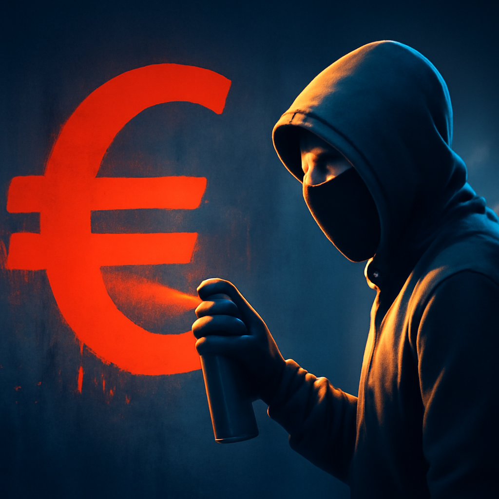 AI-generated editorial illustration for: Banksy works cost public almost £150,000