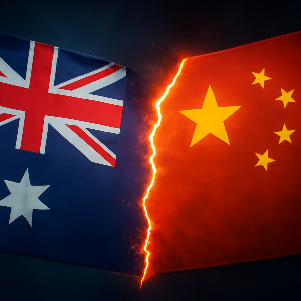 AI-generated editorial illustration for: Worldview 'gulf' behind strained Australia and China ties
