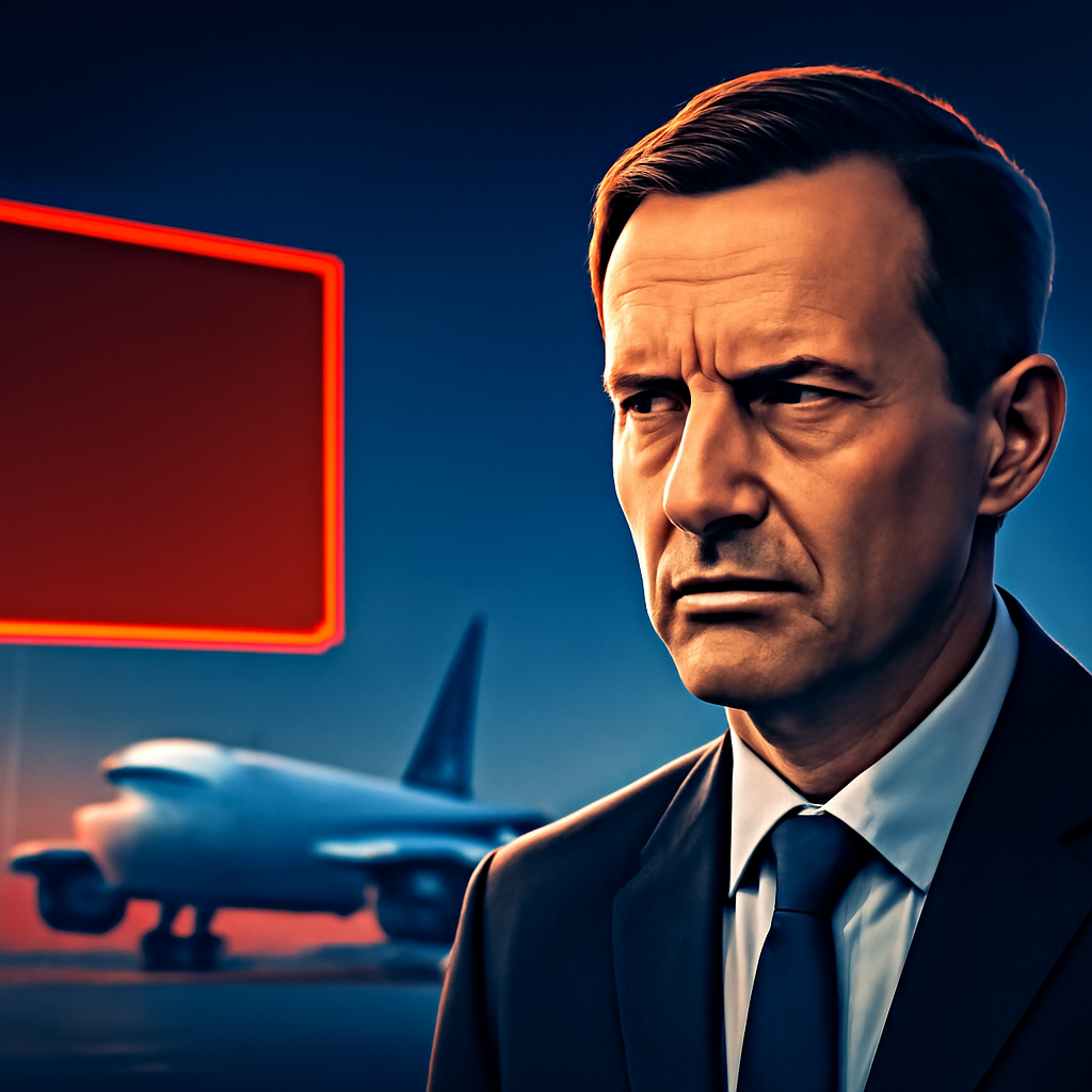 AI-generated editorial illustration for: Australia news live: transport minister calls in Airservices Australia for urgent meeting after Sydney airport chaos