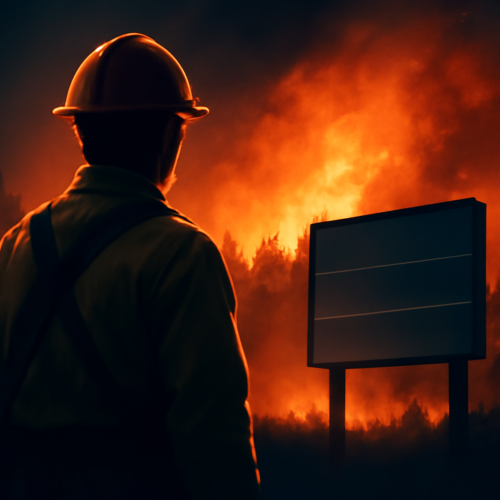AI-generated editorial illustration for: Crews battle wildfires in western U.S. and Canada