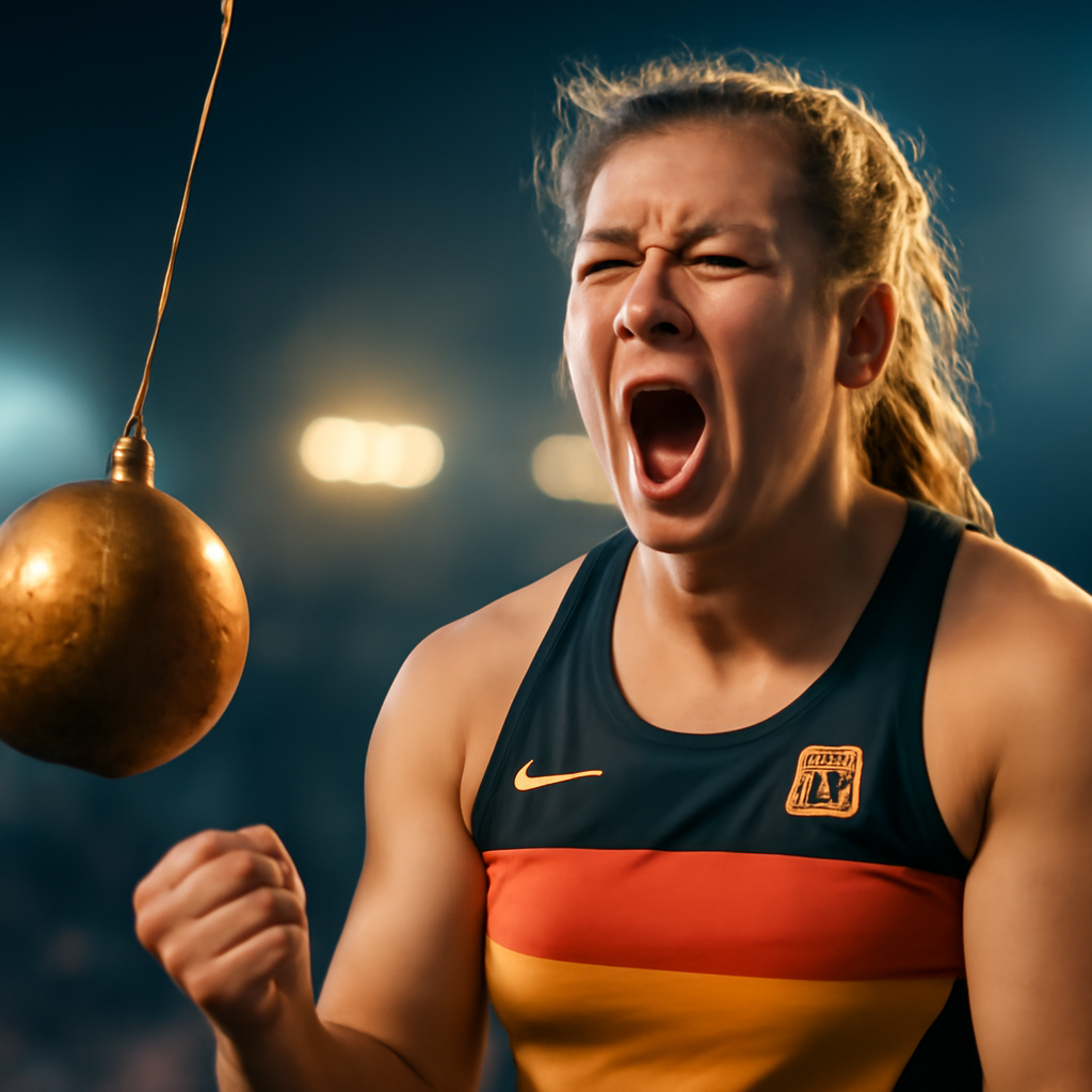 AI-generated editorial illustration for: U20-WM: Gold und Bronze für deutsche Hammerwerferinnen