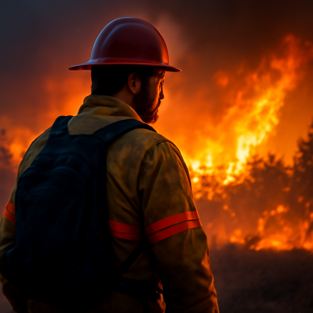 AI-generated editorial illustration for: 'Not afraid to stay': The Canadians taking fighting wildfires into their own hands
