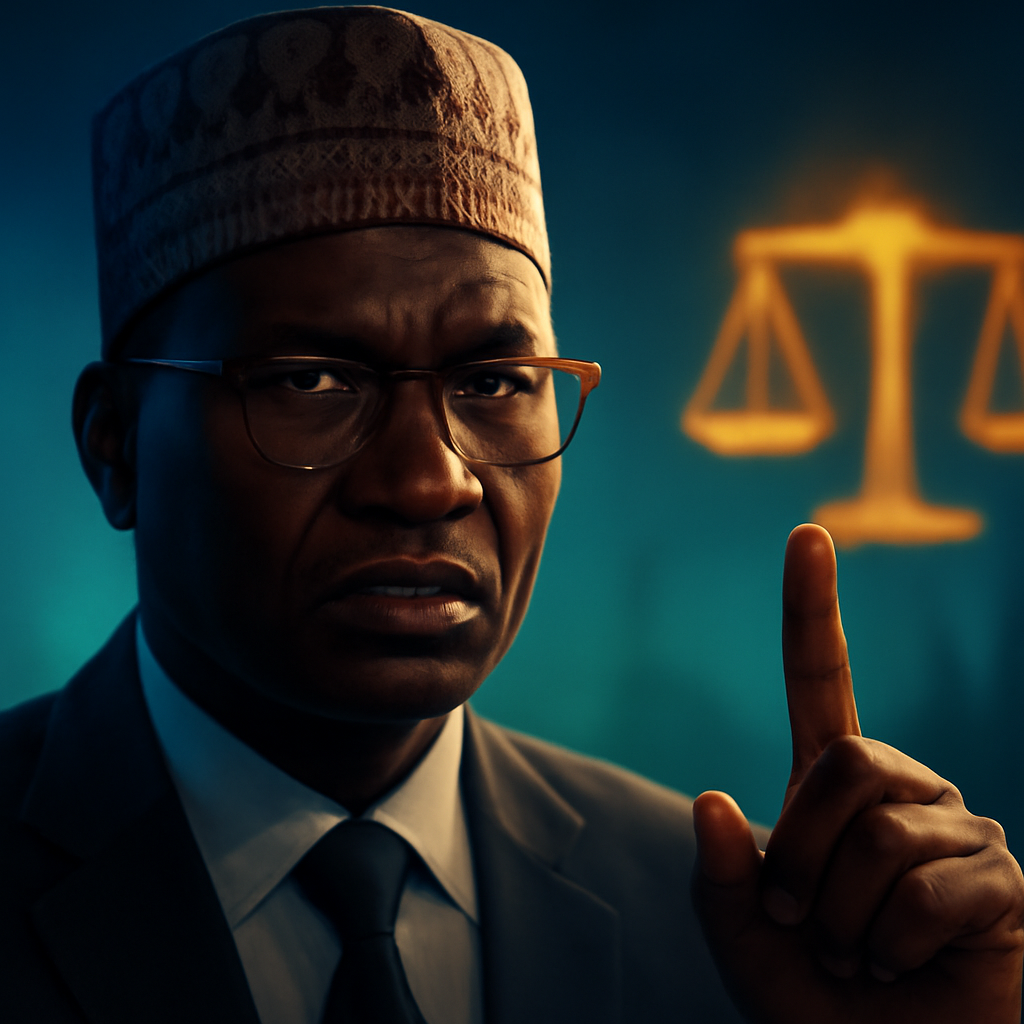 AI-generated editorial illustration for: Who gets convicted in Nigeria's anti-corruption war?