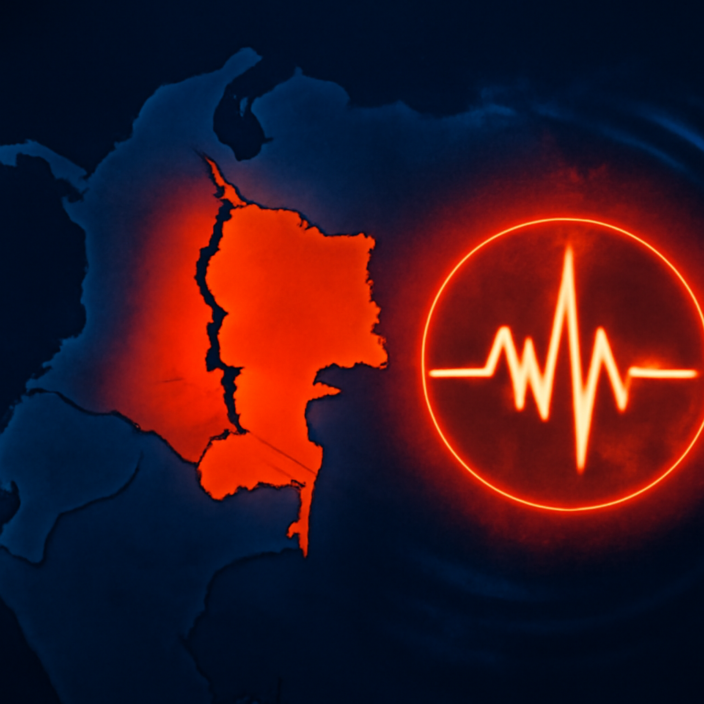 AI-generated editorial illustration for: Quibdó, Cali, Pereira y Manizales: las cuatro ciudades donde se concentra el golpe del terremoto en Colombia