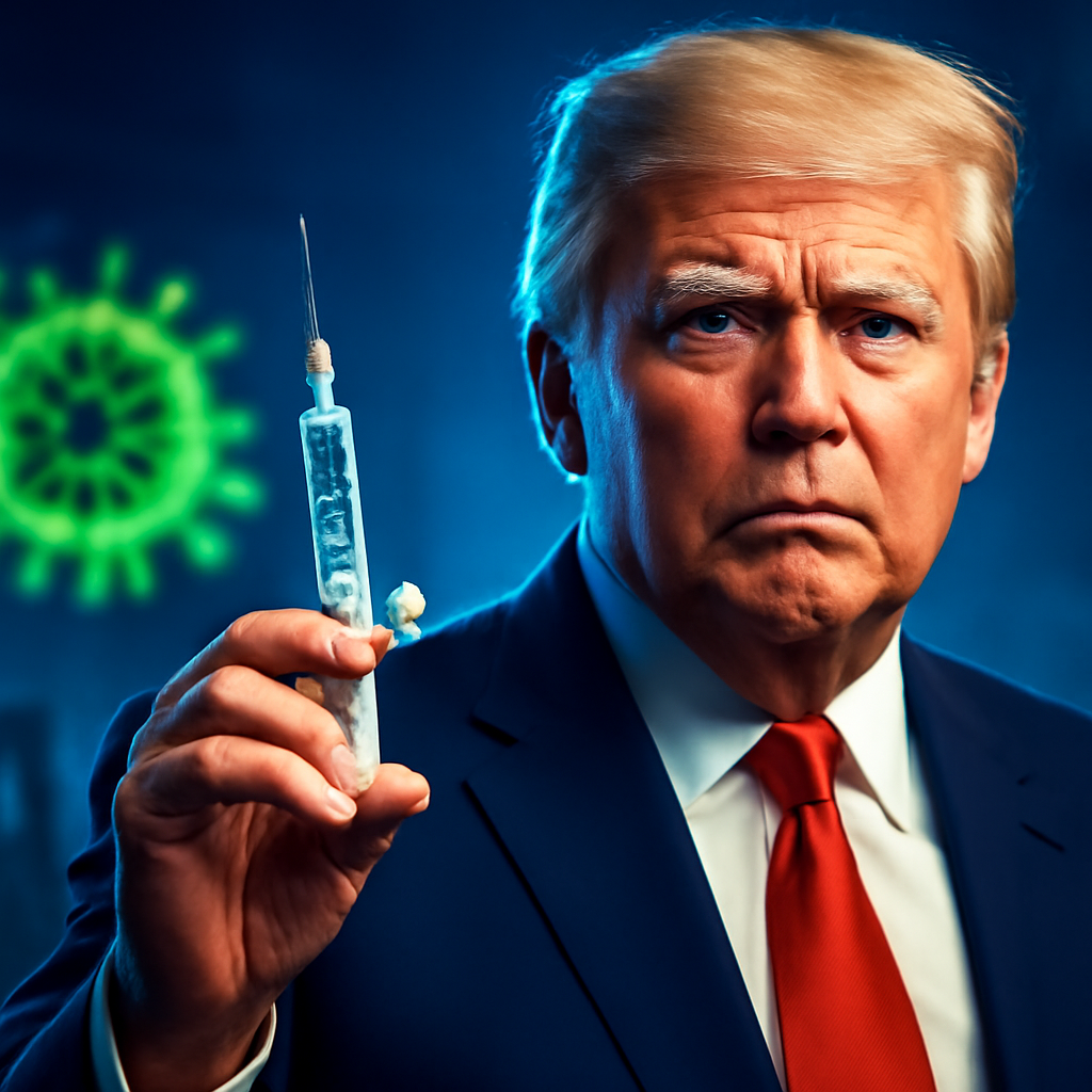AI-generated editorial illustration for: News Wrap: Trump signs order calling for MMR vaccine split into 3 shots