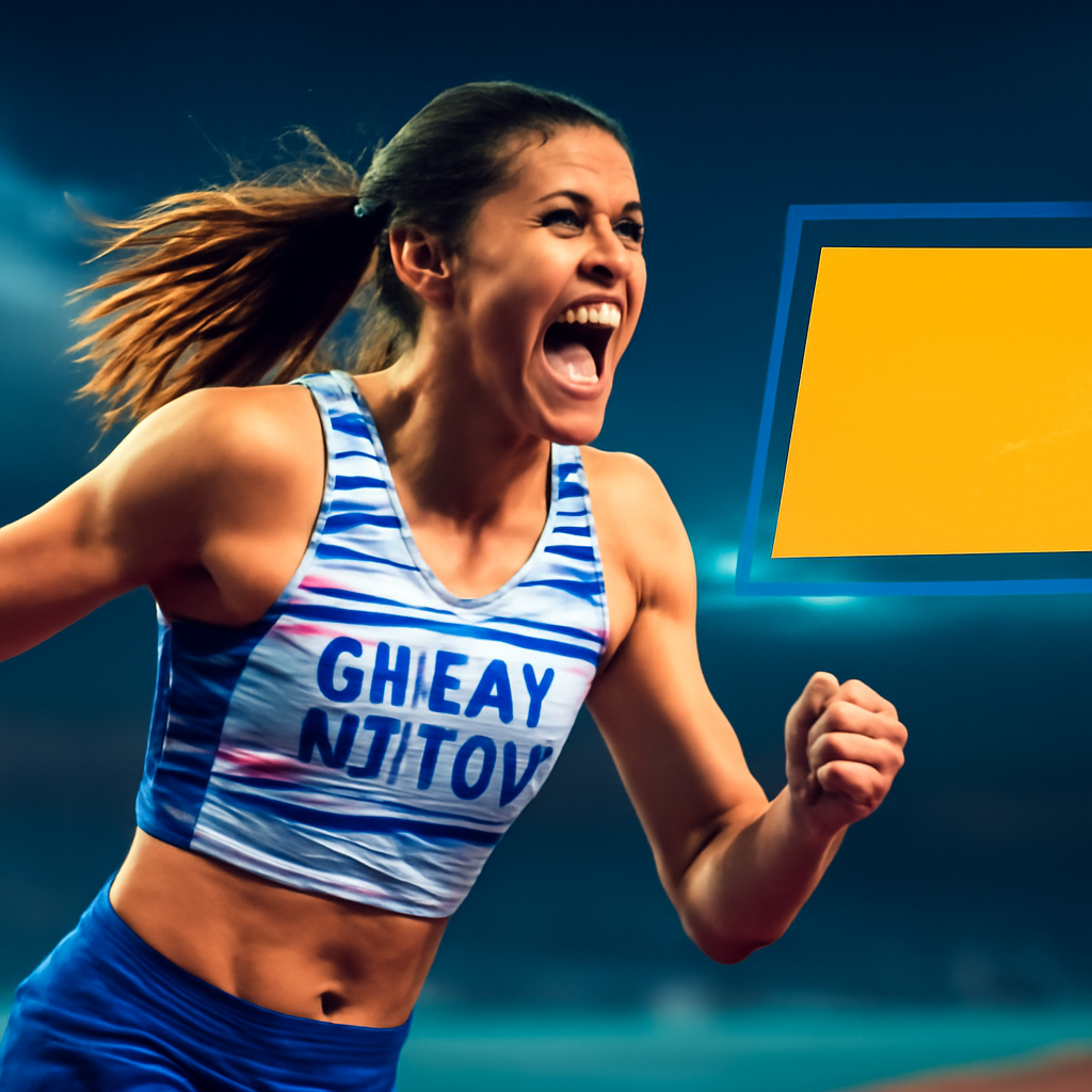 AI-generated editorial illustration for: Britain's Hunt sprints to European 100m gold