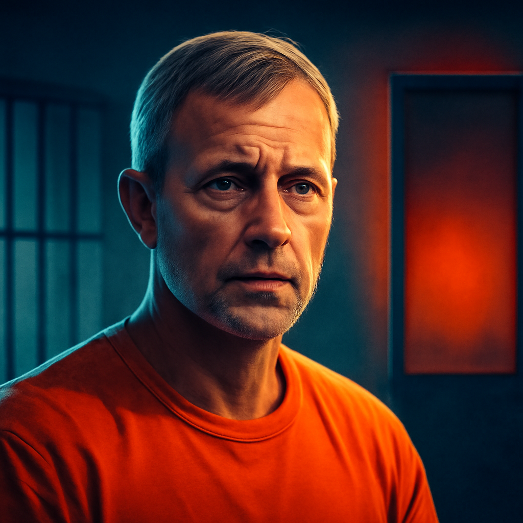 AI-generated editorial illustration for: Family of Marine veteran imprisoned in Russia warns he's near death