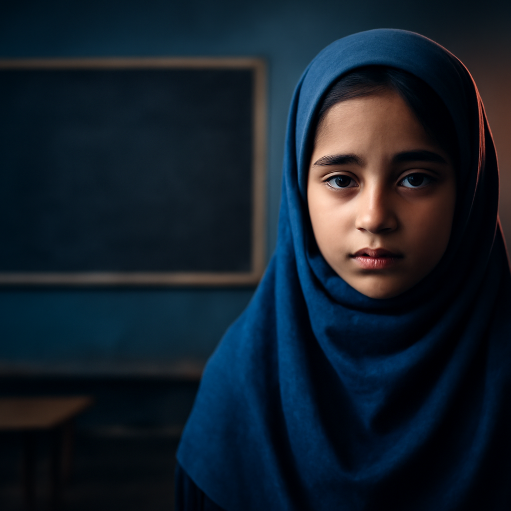 AI-generated editorial illustration for: UNESCO: 2.4 million girls barred from school in Afghanistan