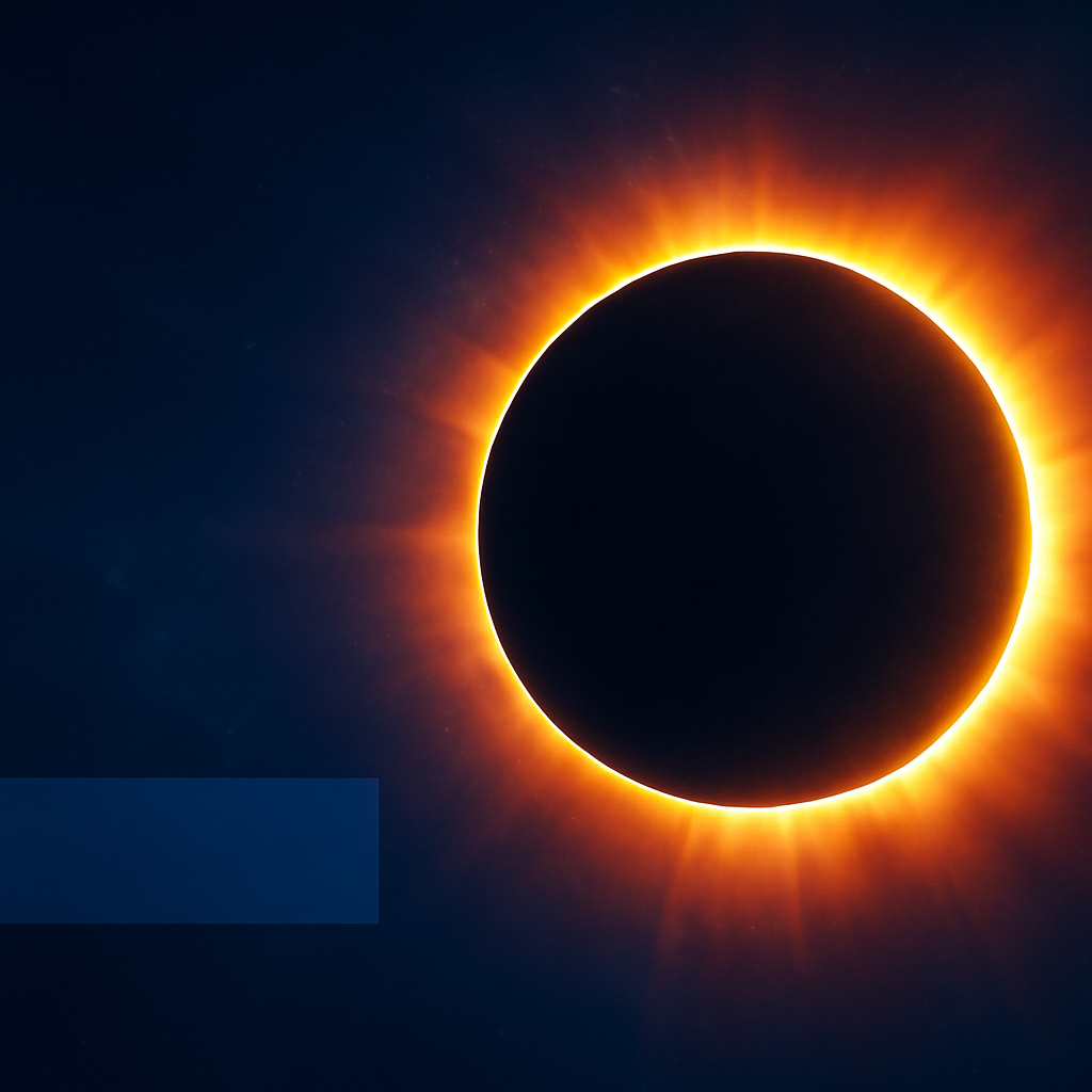 AI-generated editorial illustration for: UK to get best eclipse since 1999 as Moon blocks out Sun across Europe
