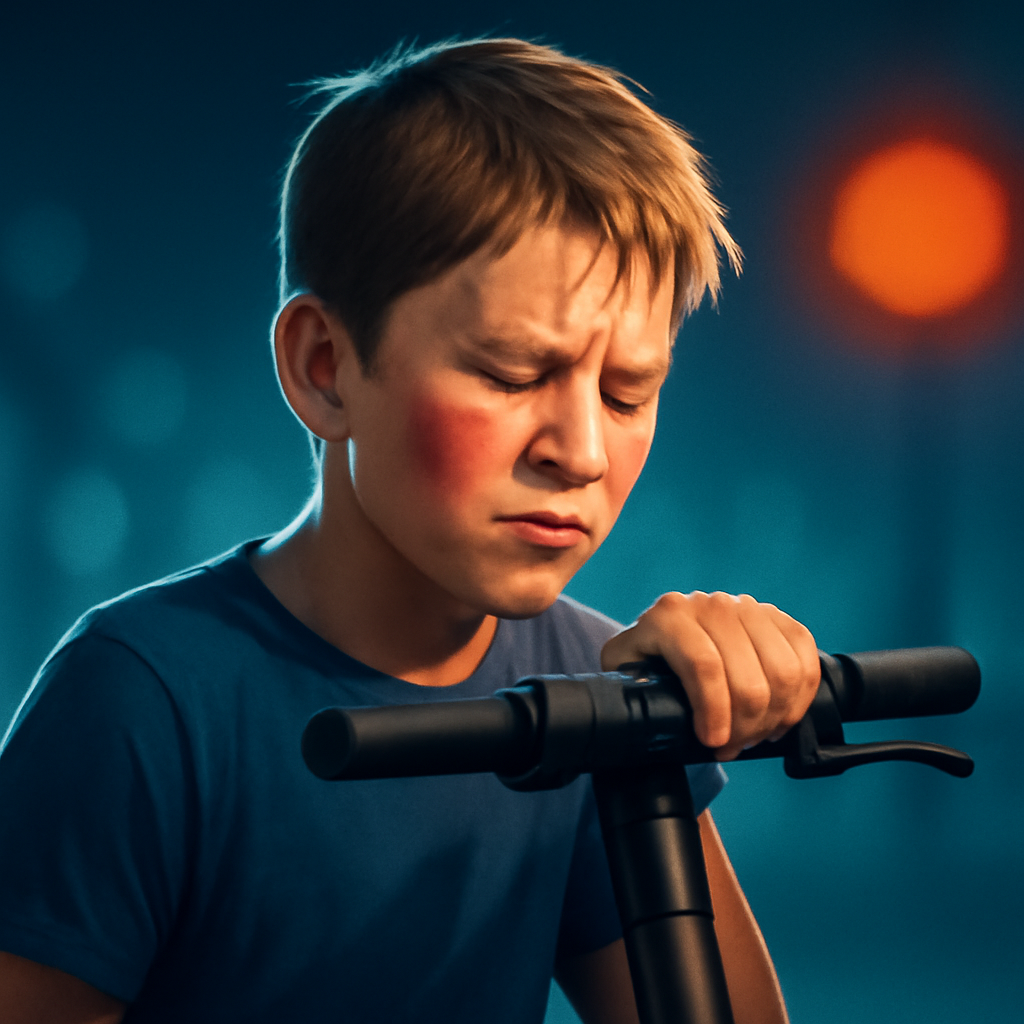 AI-generated editorial illustration for: Children as young as nine hurt in growing number of e-scooter crashes