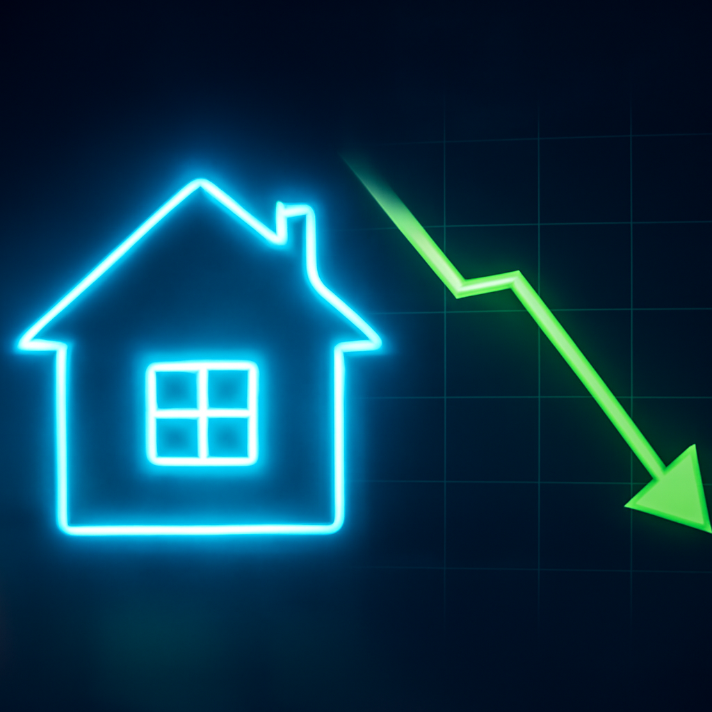 AI-generated editorial illustration for: Commonwealth Bank home loan applications fall 15pc since May