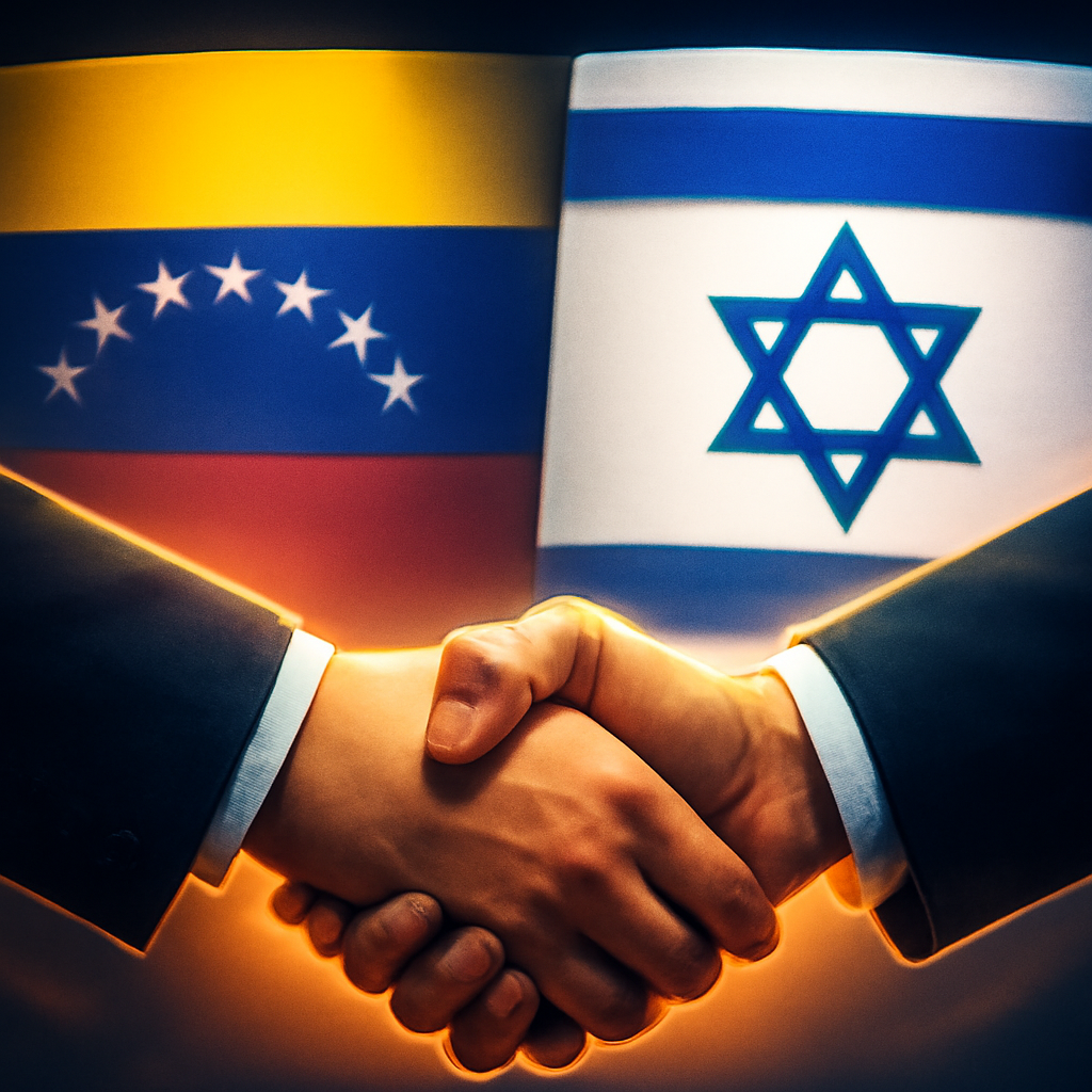 AI-generated editorial illustration for: Informe desde Caracas: Venezuela e Israel reanudarán relaciones diplomáticas