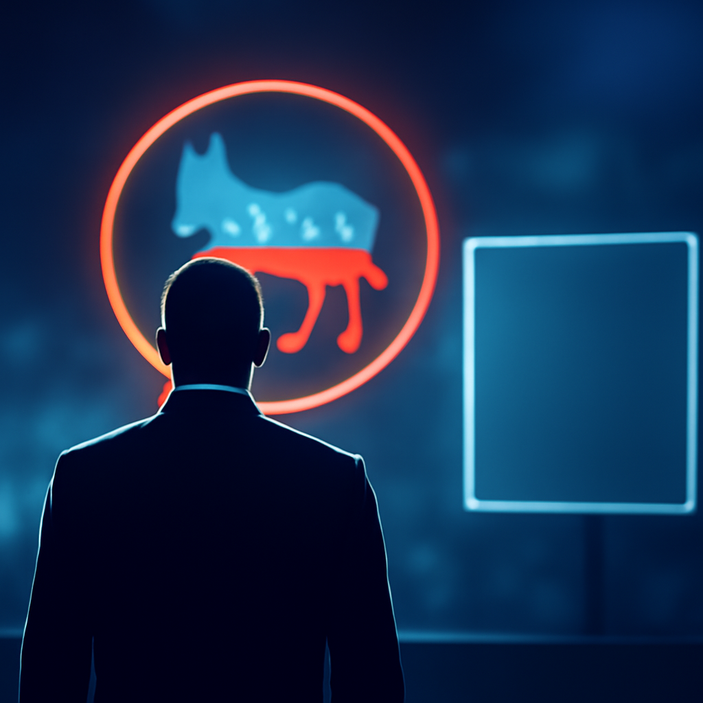AI-generated editorial illustration for: Latest primaries yield mixed results for moderate and progressive Democrats