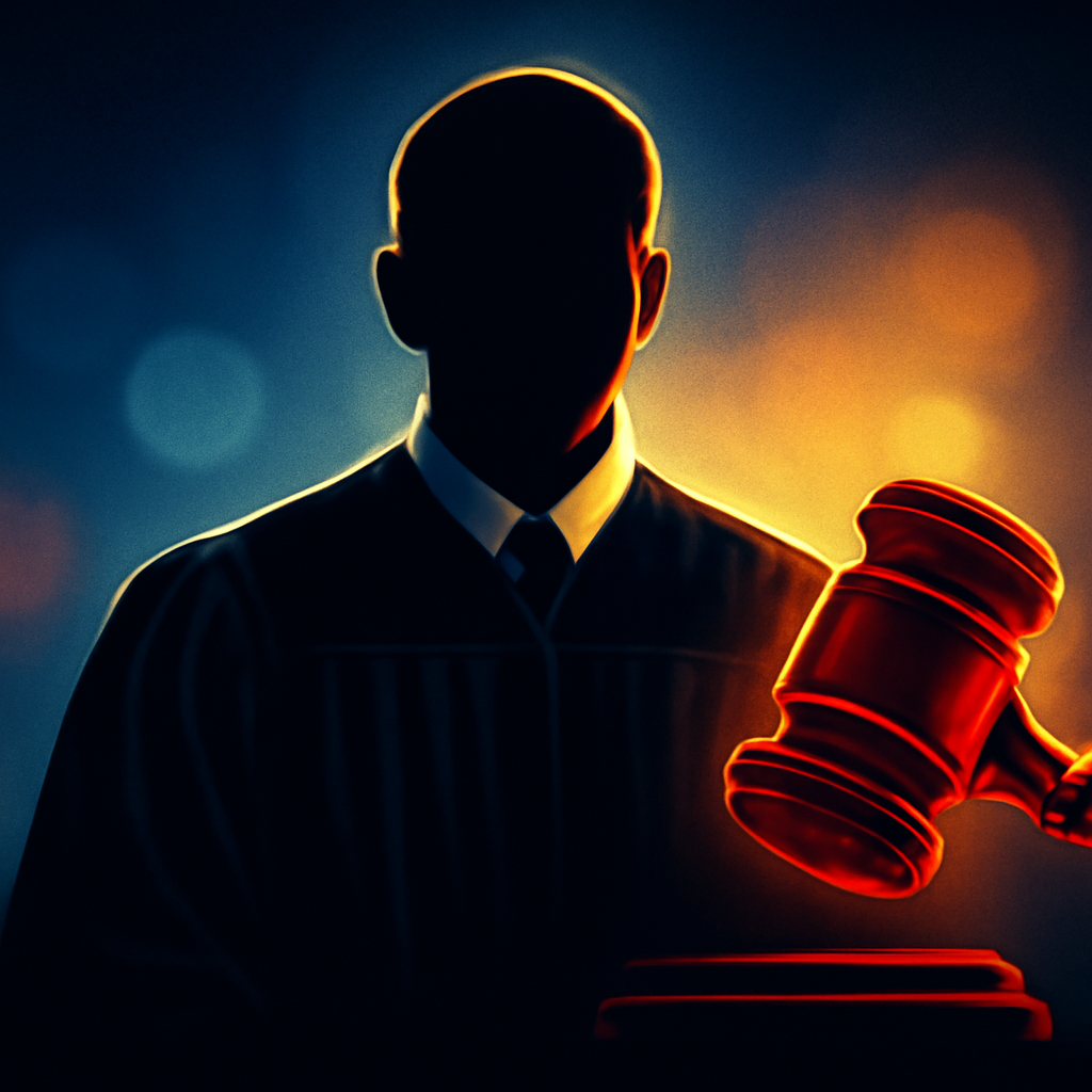 AI-generated editorial illustration for: Federal judges describe violent threats amid 'dehumanizing attacks' from political leaders