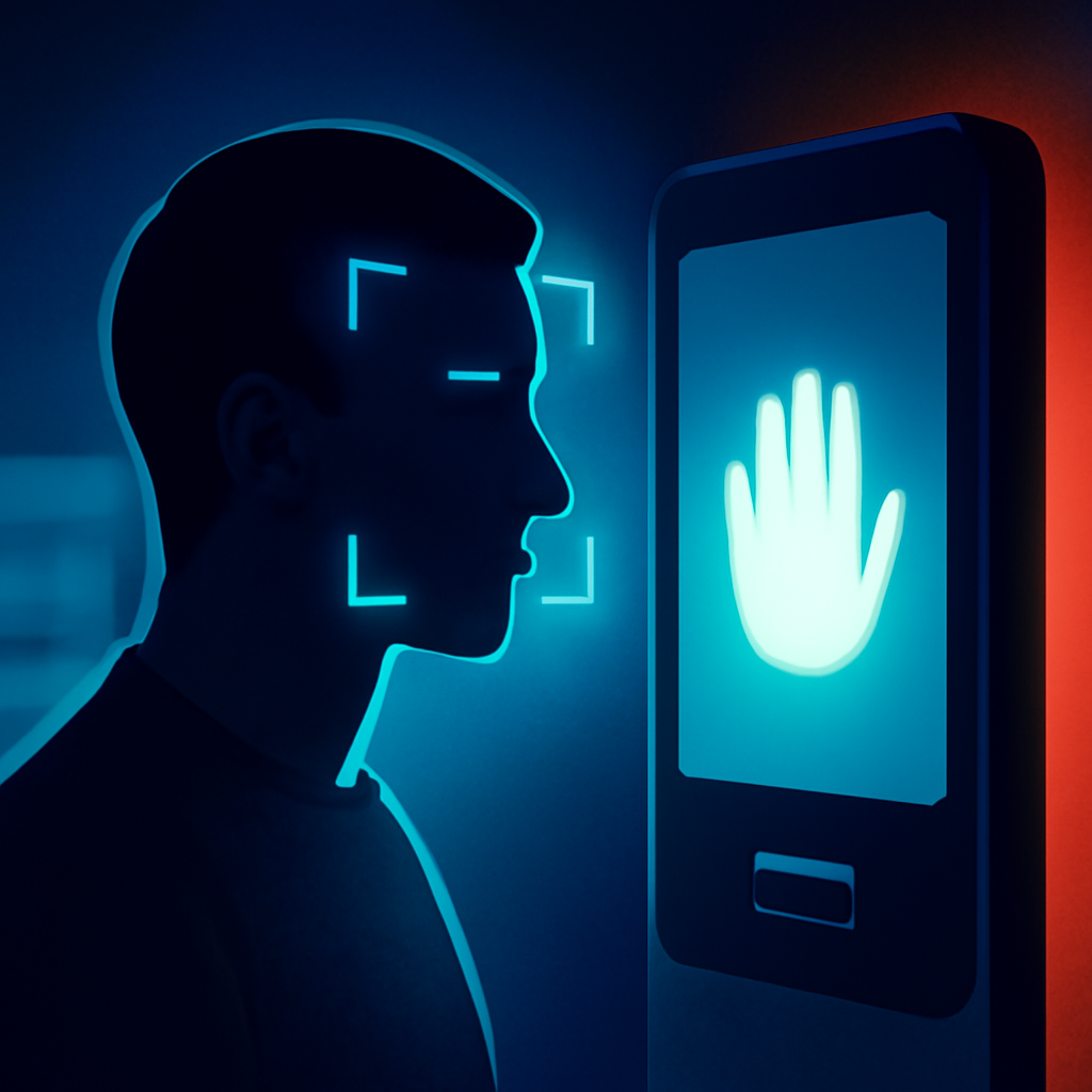 AI-generated editorial illustration for: Pay with a glance at a screen as biometric technology company begins push into Australian retail