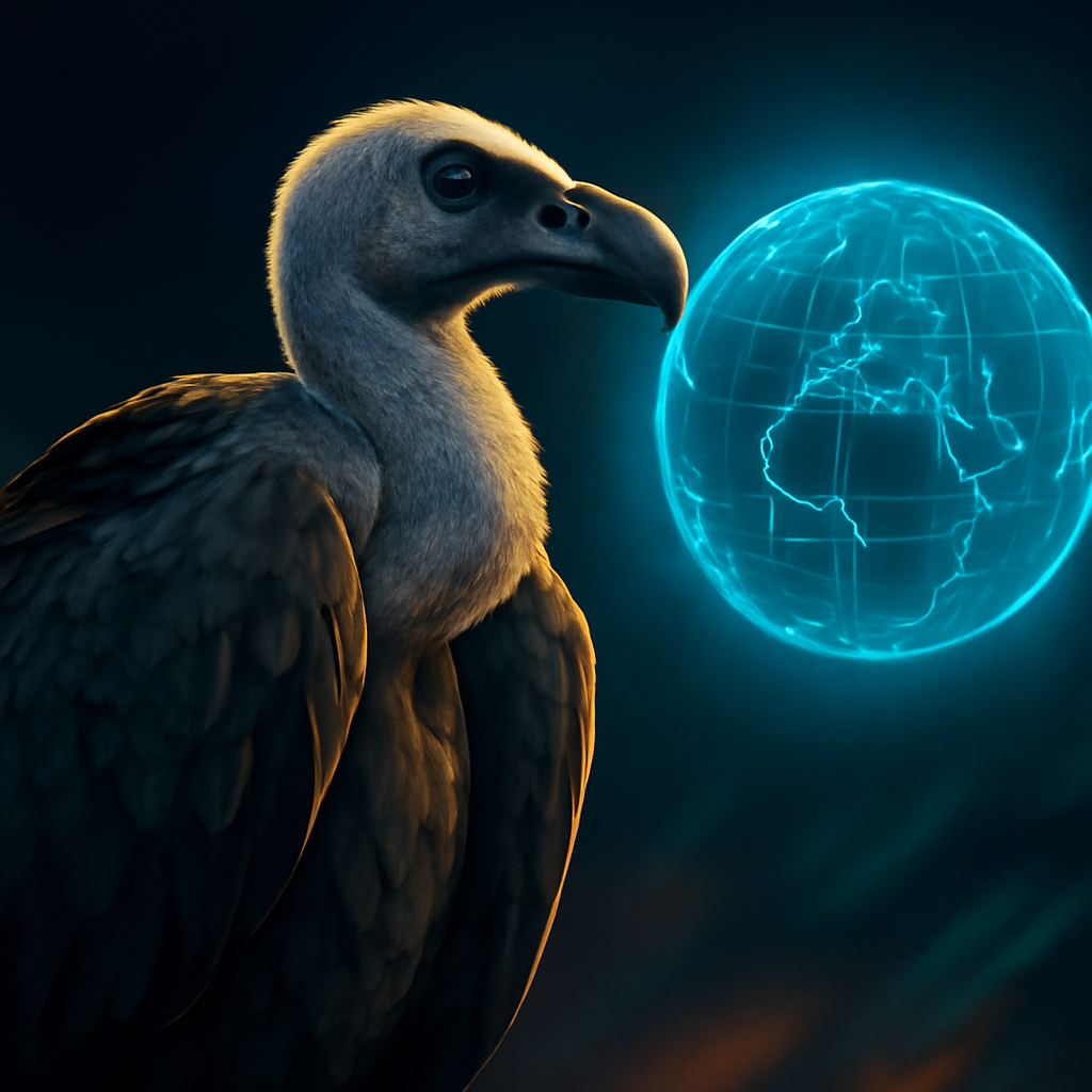 AI-generated editorial illustration for: Vultures are disappearing in Nigeria - but the 'Vulture King' is fighting to reverse the trend